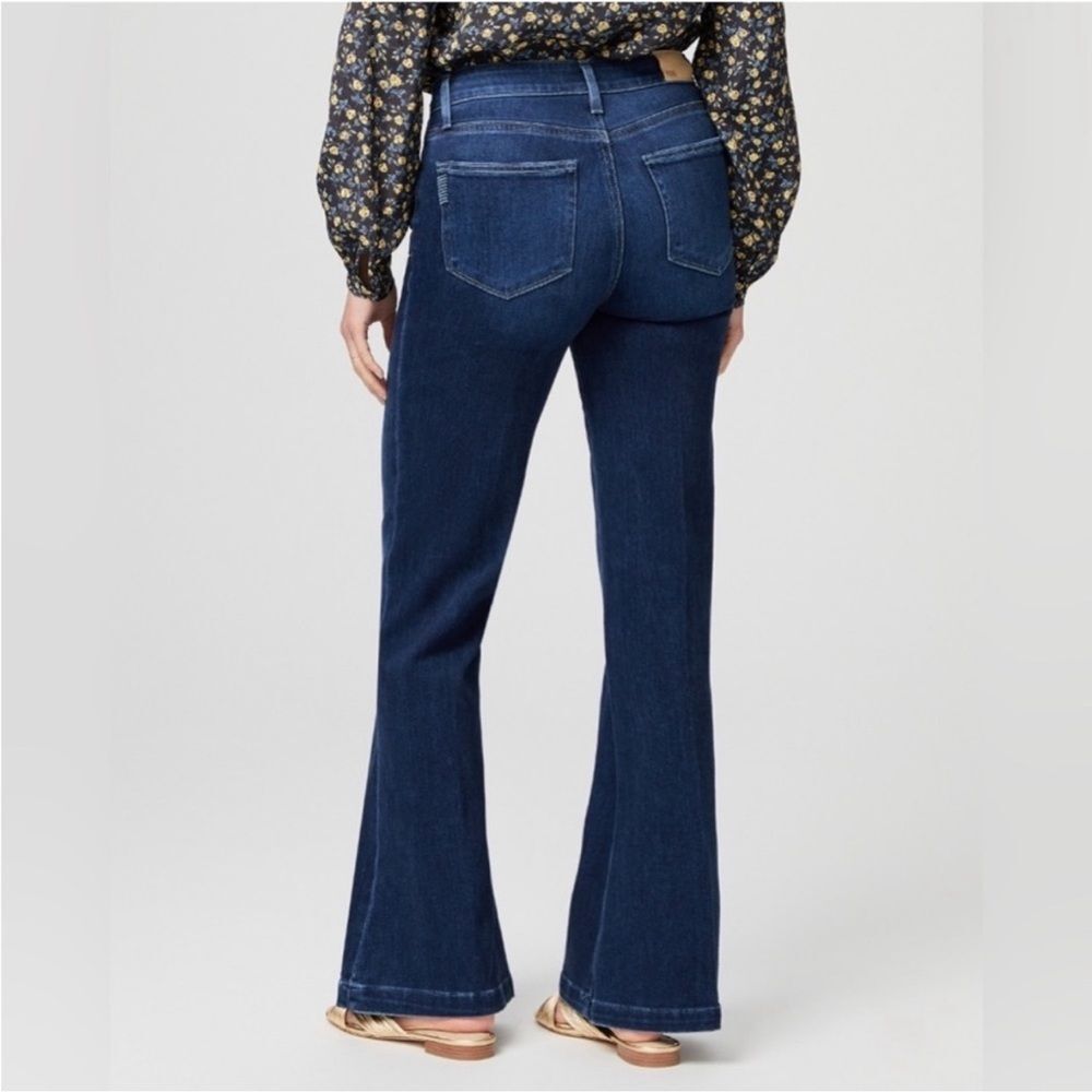 PAIGE Genevieve Dark Blue Flare Jeans,like New, sz 32 - Picture 3 of 14